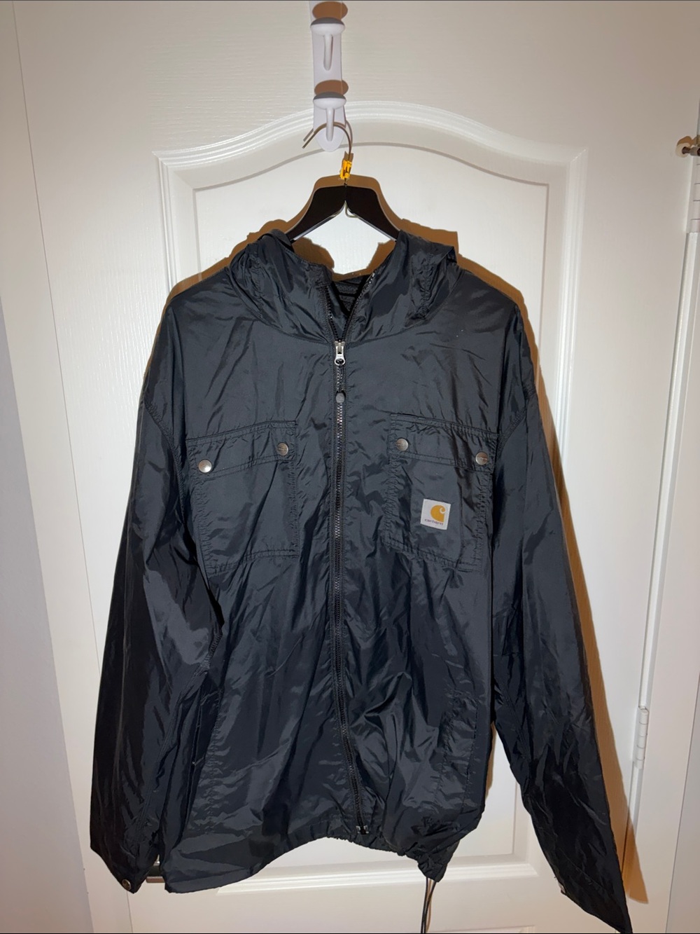 Carhartt Black Hooded Lightweight Windbreaker Jacket